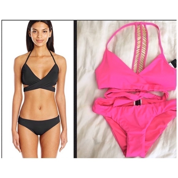 LAUNDRY by Shelli Segal Beaded Wrap Bikini - Picture 1 of 7